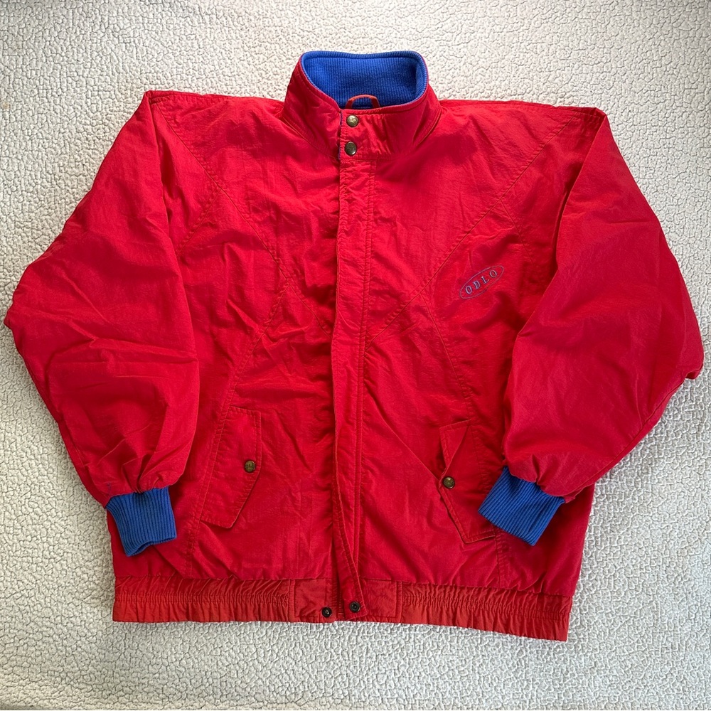 Vintage ODLO Sportwear Norway Bomber Jacket Medium /40 Red 80’s Era Rare